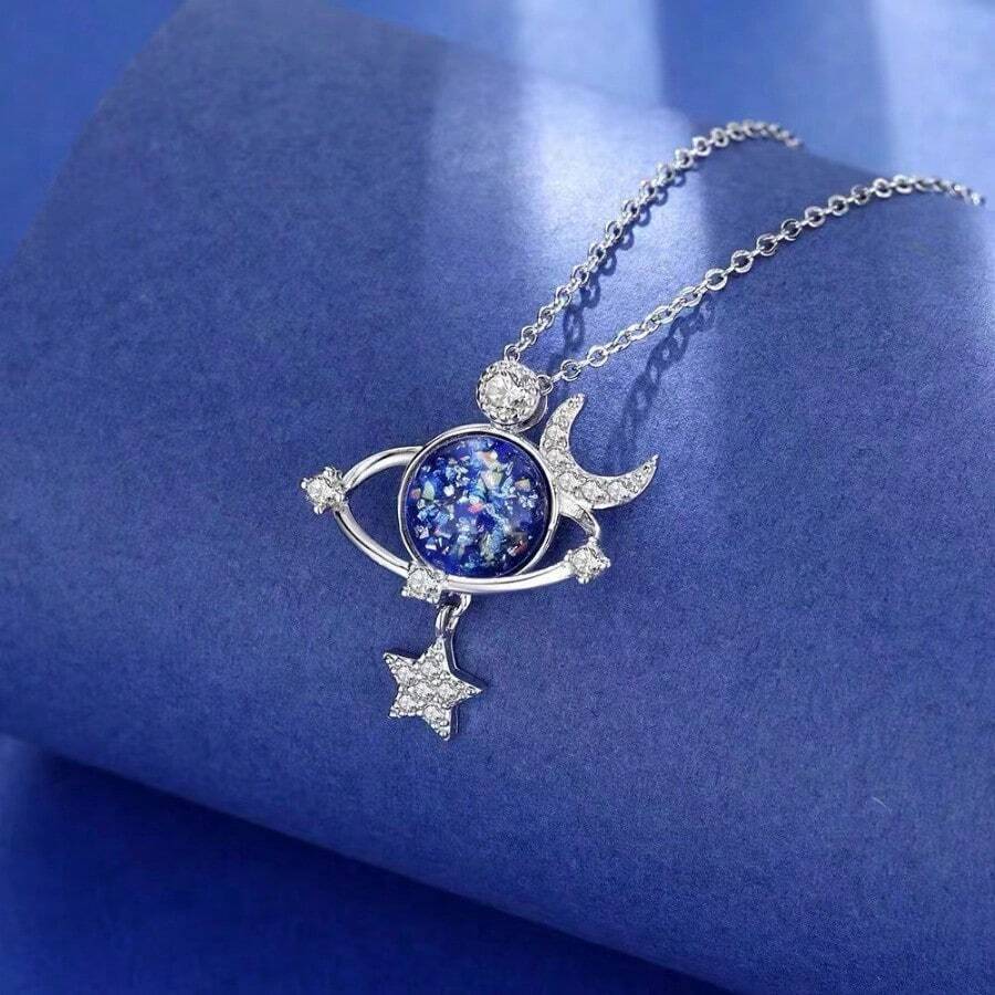 Joya celestial para almas únicas COLLAR GALAXIA AZUL "edición limitada"