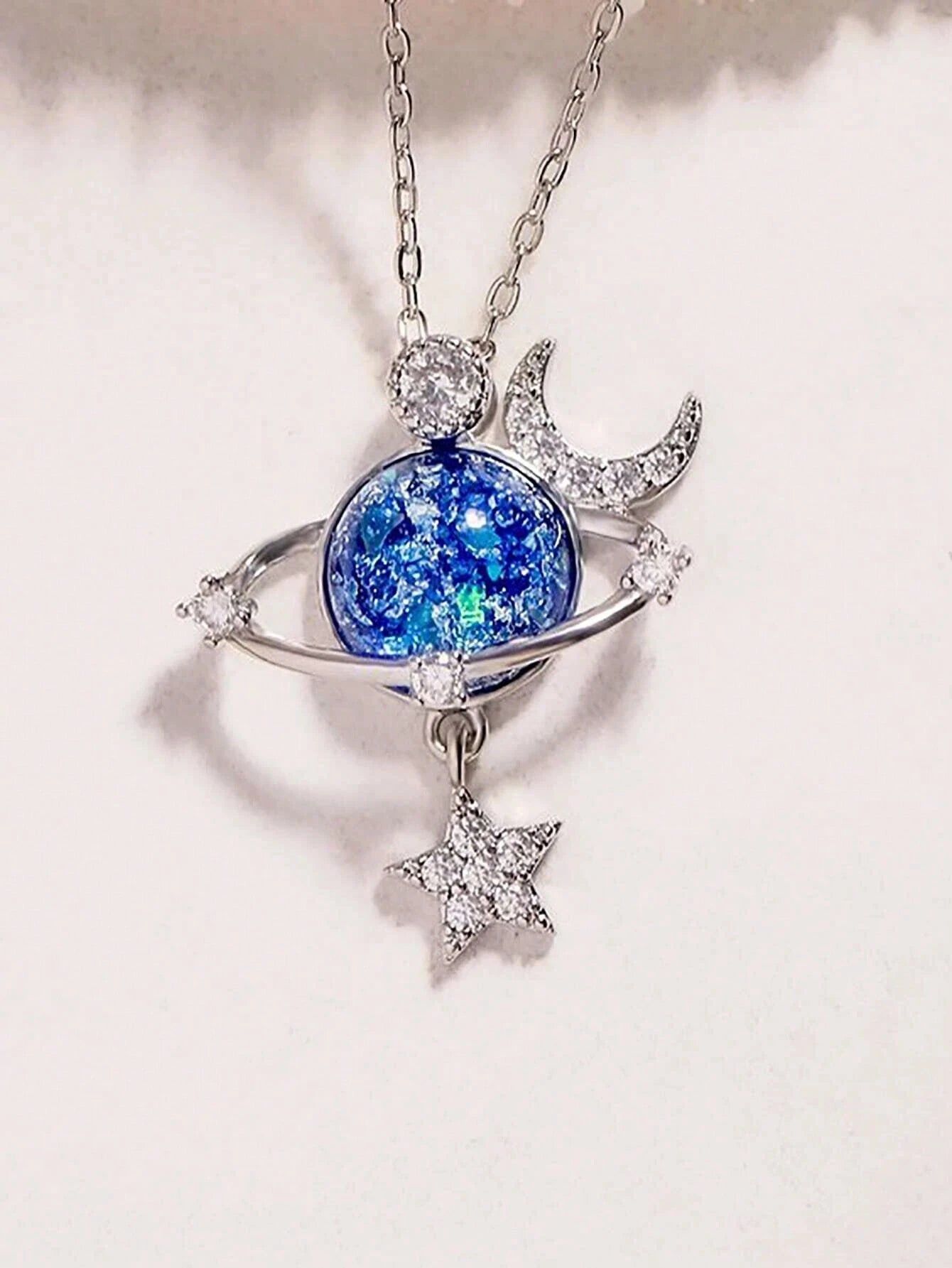 Joya celestial para almas únicas COLLAR GALAXIA AZUL "edición limitada"