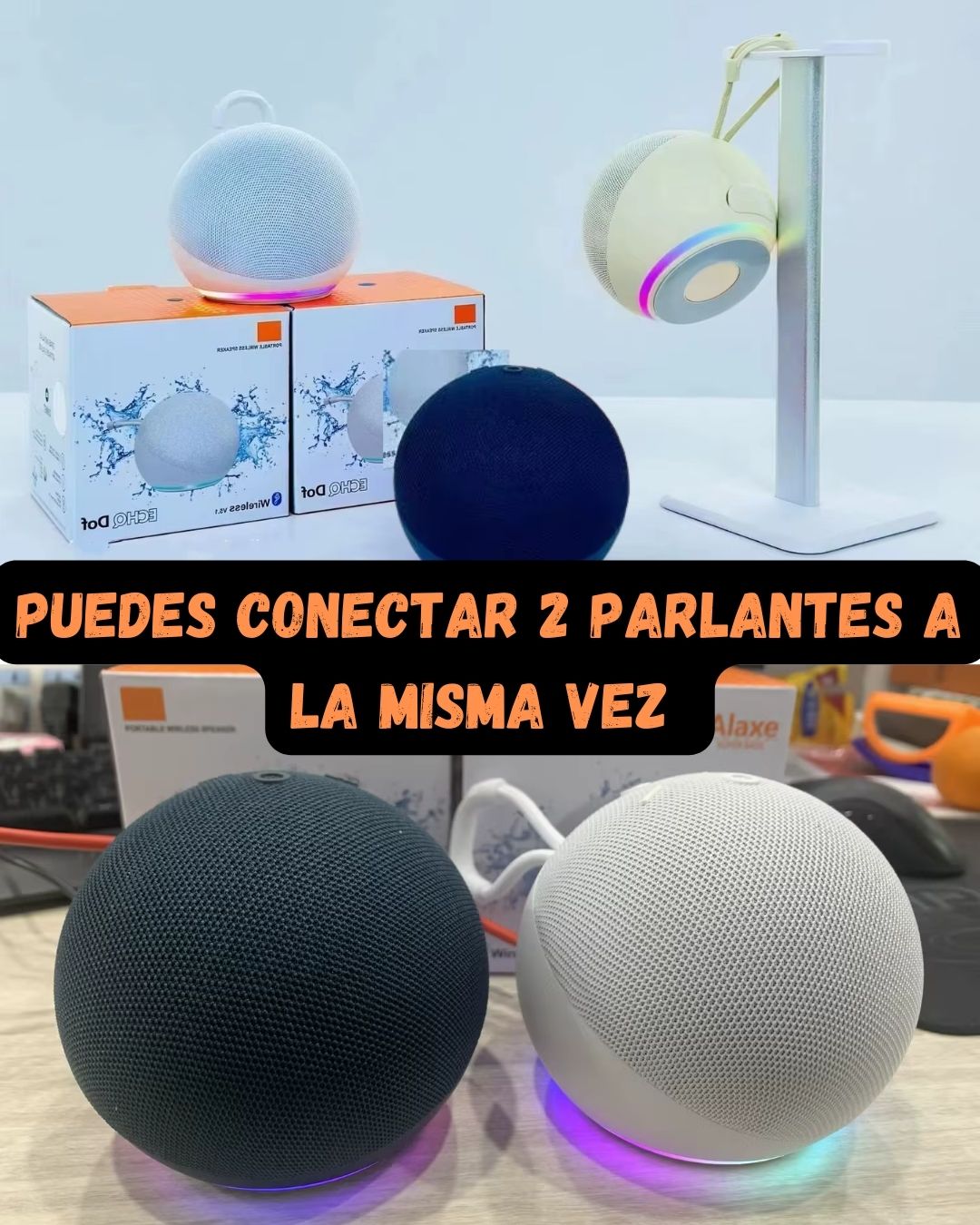 PARLANTE PORTÁTIL ALAXE SUPER BASS en blanco, negro, azul.