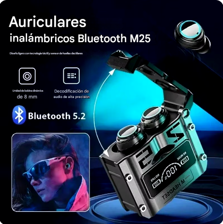 Auriculares inalámbricos con cancelación de ruido Bluetooth resistentes al agua M25