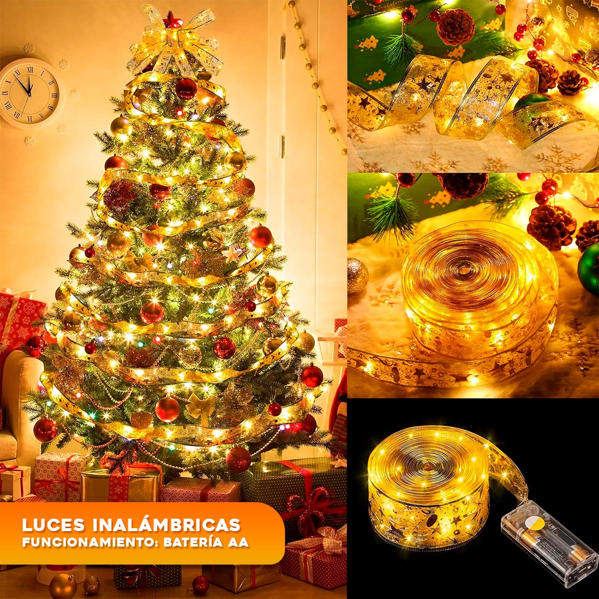 Cinta Led Navidad de 5 Metros HERMOSO EN COLOR CALIDO