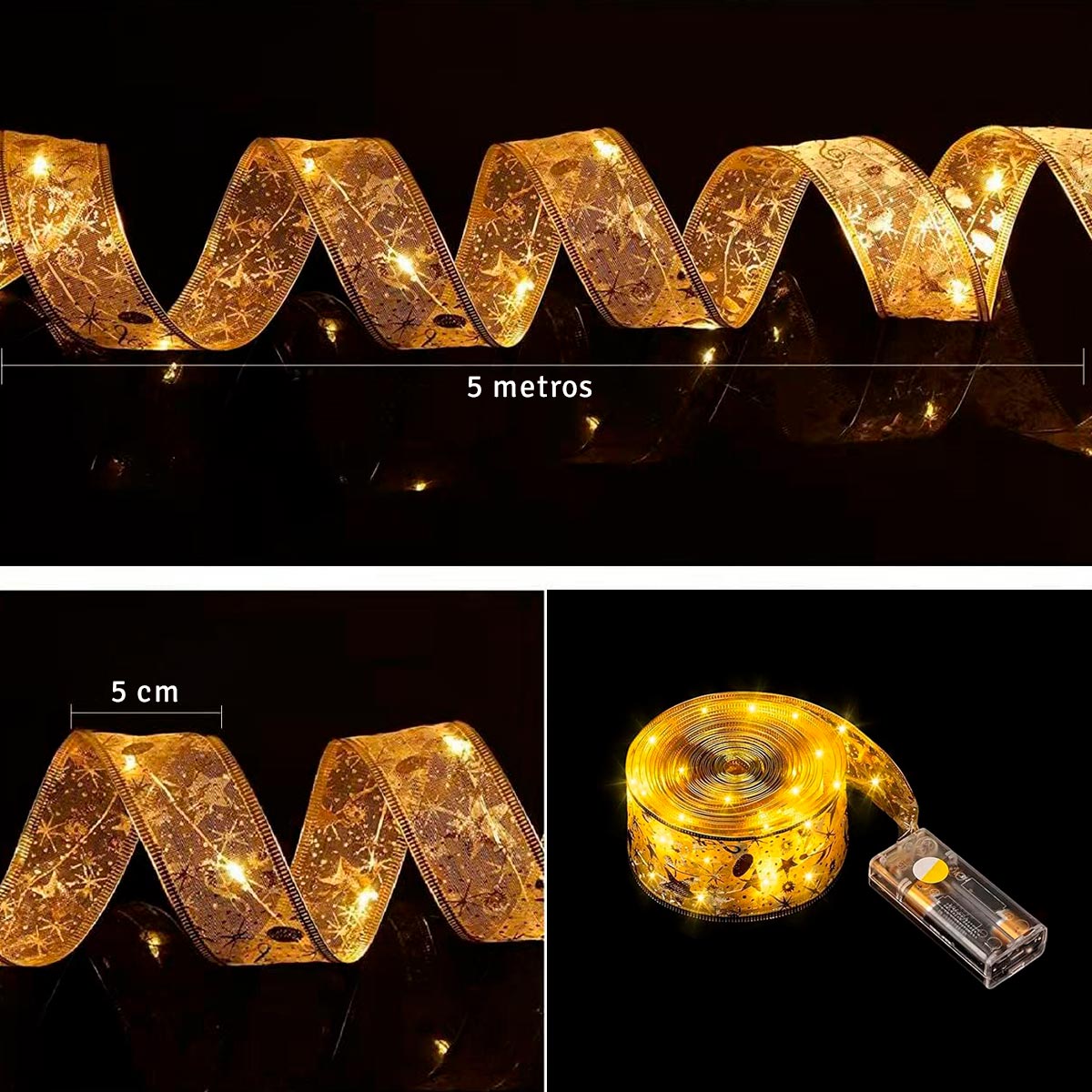 Cinta Led Navidad de 5 Metros HERMOSO EN COLOR CALIDO