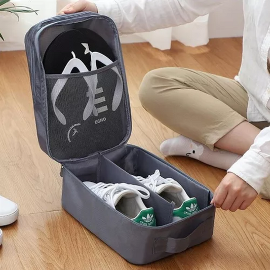 “Tu zapatera de viaje 3-en-1: orden, estilo y practicidad